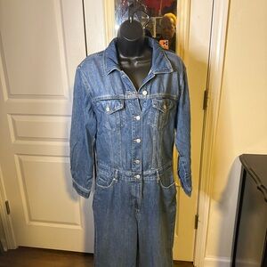 LOFT Women's Blue Denim Overalls